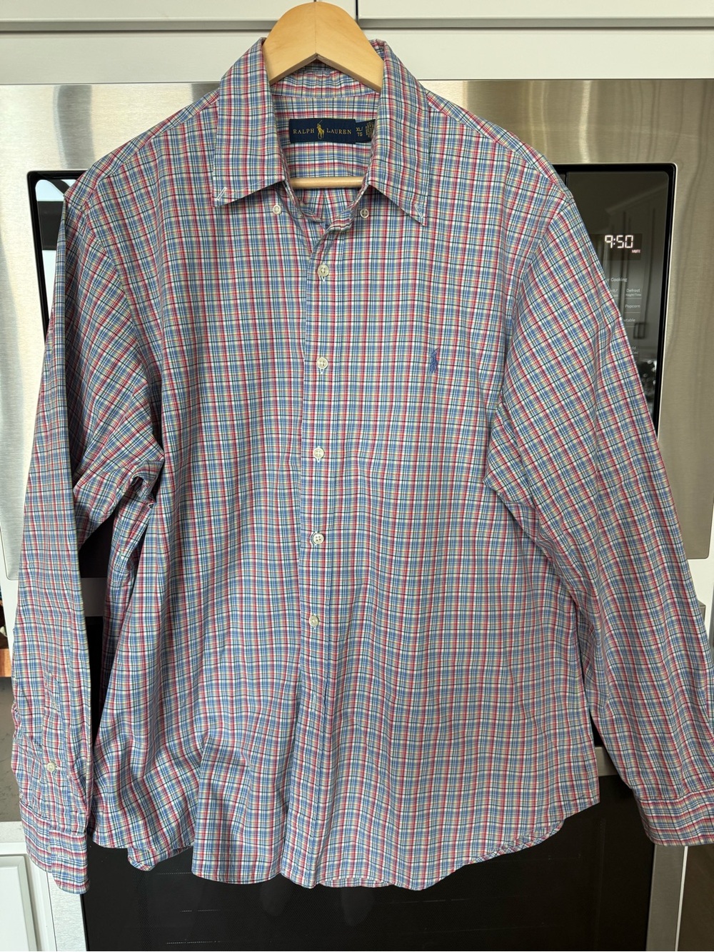 Ralph Lauren Blue & Red Plaid Cotton Button-Down Shirt